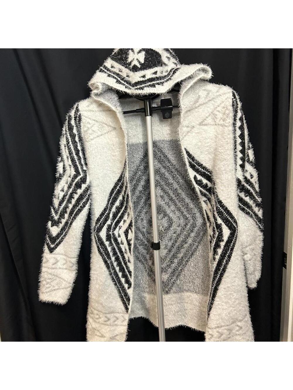 Anthropologie Northern Angel Women's Hooded Cardigan Sweater Size M White Cream